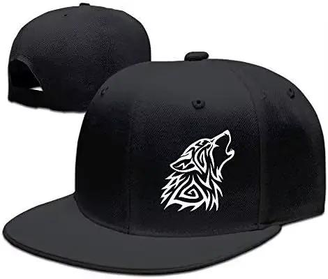 Casquettes Snap-Back pour adultes NGG-333, Tribal Wolf Howl Hip Hop réglable Casquette de baseball à