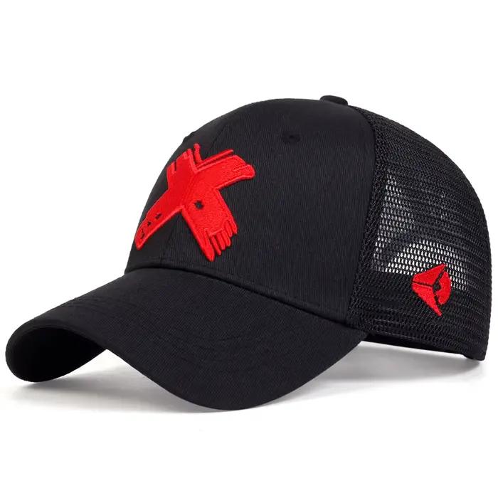 Casquette de Baseball en maille pour hommes et femmes, chapeau de Sport de plein air avec lettre X,
