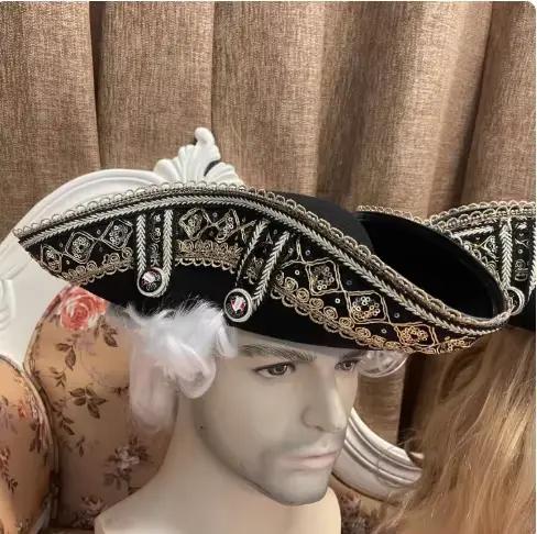 Chapeau Trilby Aristocratique Européen du 18ème Siècle, Chapeau de Capitaine Médiéval, Chapeau de Pi