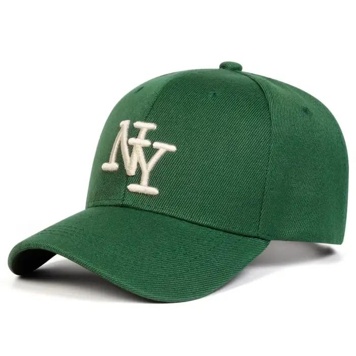 Casquette de baseball brodée avec la lettre NY, casquette décontractée réglable pour l'extérieur, ca