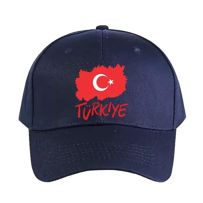 Casquette de baseball décontractée unisexe avec drapeau turc et carte, réglable pour adulte, à visiè