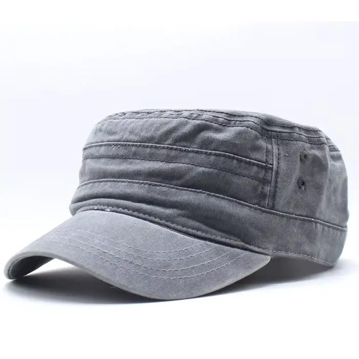 Casquettes plates en coton délavé pour hommes, chapeau de cadet, casquettes de pêche en plein air