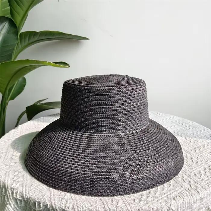 Chapeau Orange 2025 nouveau chapeau de soleil femme chapeau de plage pliant grand bord protection so