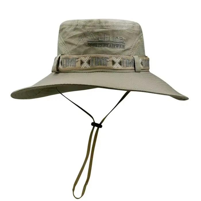 Chapeau seau d'été pour hommes, Protection UV en plein air, à large bord, Panama, Safari, chasse, ra