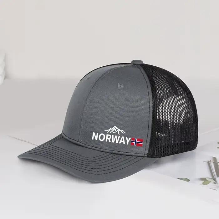 Casquette de camionneur en maille souvenir de Norvège, réglable, unisexe, cadeau pour les amateurs d