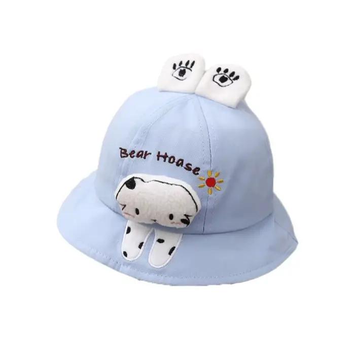 Chapeau Bob Coréen pour Bébé, Motif Animal de Dessin Animé, Protection UV, Casquette Pare-Soleil pou