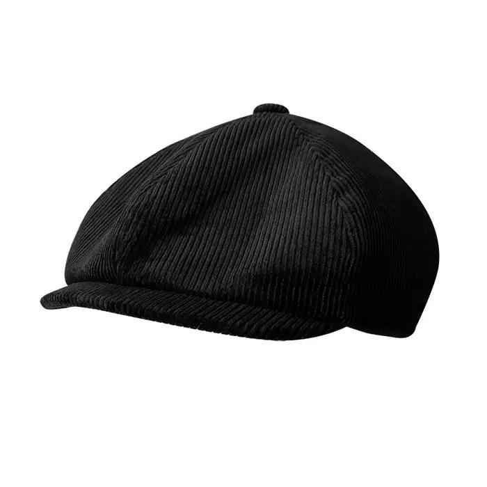 Casquettes d'hiver rétro pour hommes, chapeau de journal en velours côtelé, casquette plate pour hom