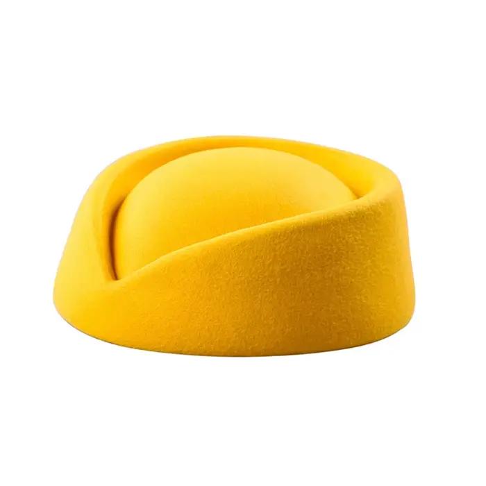 Béret vintage pour spectacle, chapeau de cosplay, chapeau d'hôtesse de l'air pour fête masquée, casq