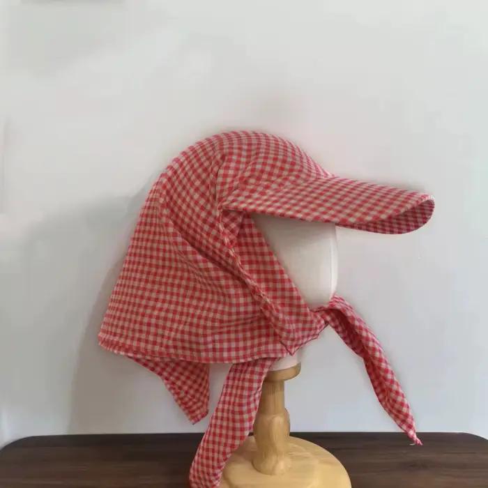 1 pièce Casquette-foulard coréenne à lanières pour femmes et filles, protection solaire, style Hip H