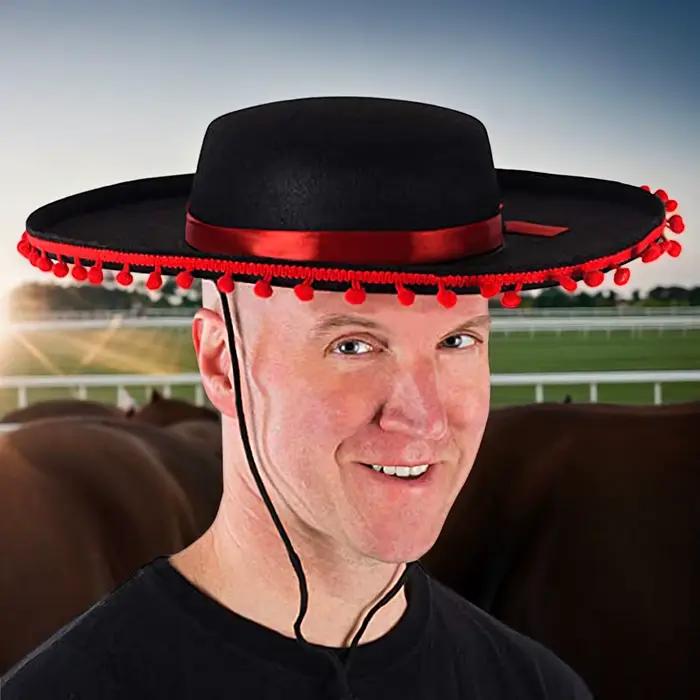 Chapeaux Sombrero Mexicains Fuzz Ball pour Spectacles Scéniques, Danse, Costumes, Chapeau Portable S
