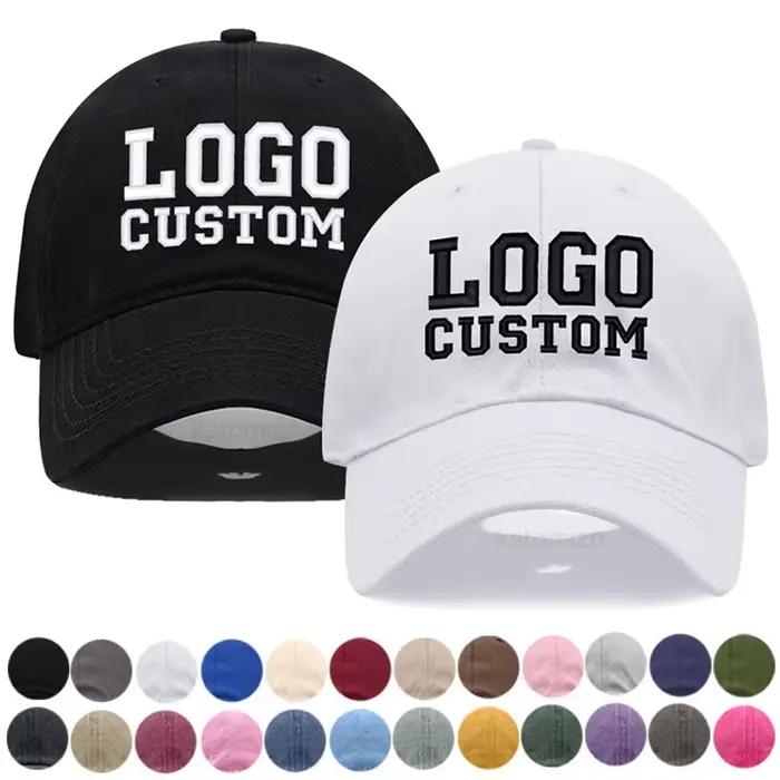 Casquette de baseball personnalisable avec logo brodé, en coton doux délavé, style 'Dad Hat', tendan