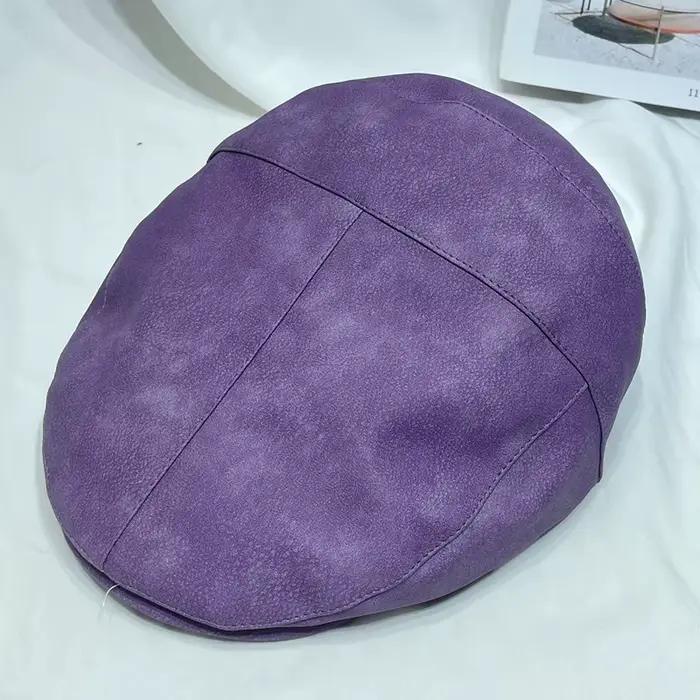 Bérets rétro en cuir PU japonais pour hommes et femmes, casquette de niche, chapeaux avant, décontra