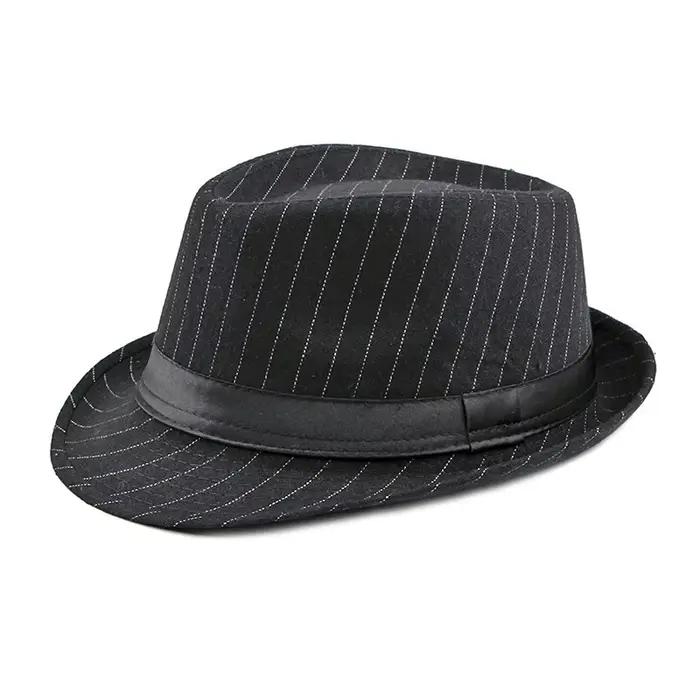 Printemps été nouveau chapeau haut à carreaux Vintage hommes d'âge moyen et personnes âgées laine Ge