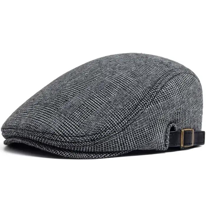 Chapeau de style artiste élégant et polyvalent pour hommes : béret automne/hiver, casquette de style