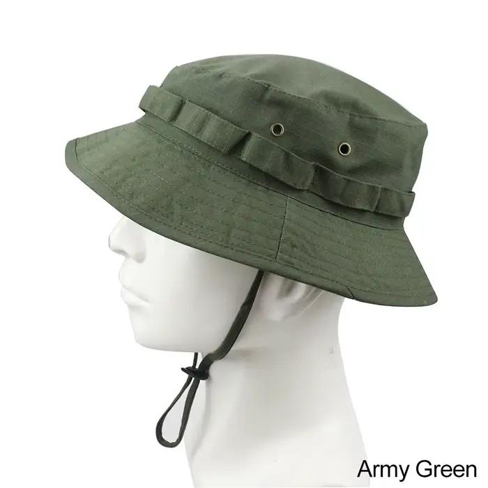 CamSolomon-Chapeaux plats unisexes pour hommes et femmes, casquette d'été Boonie, chasse en plein ai