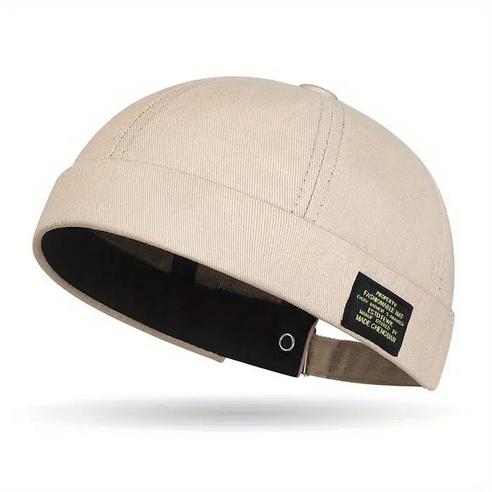 Chapeau sans bords pour hommes et femmes, en coton, classique, couleur unie, bonnet perlé, Hip Hop,