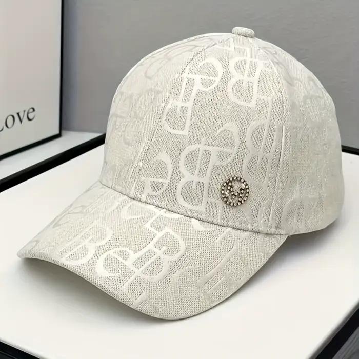 Casquette de baseball pour femme avec logo brodé ajustable, design jacquard, matière légère