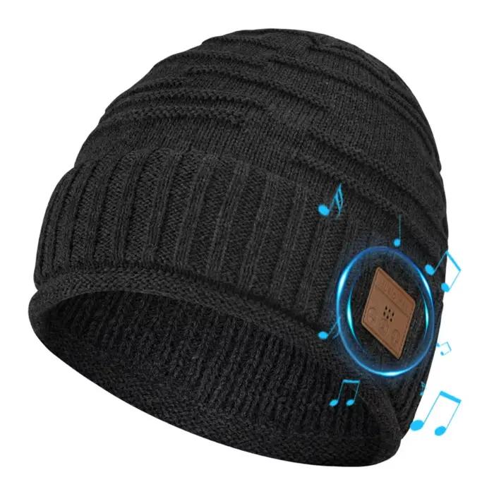 Nouveau chapeau Bluetooth tricoté chapeau chaud mode nouveau chapeau de musique Plus velours Bluetoo