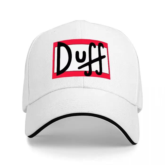Casquette de baseball avec logo Duff Beer, noire avec design rouge et blanc, chapeau classique régla