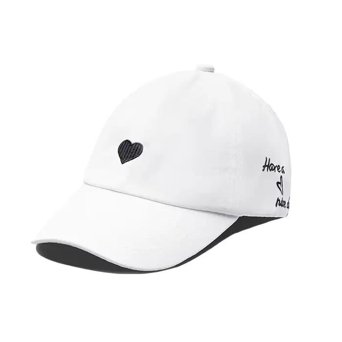 Doux coeur enfants fille chapeau broderie coton enfants queue de cheval chapeaux pour filles printem