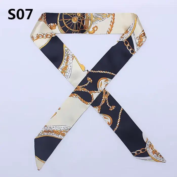 47 couleurs marque Bandana petit sac en soie écharpe femmes tête Hijab écharpe longues écharpes maig