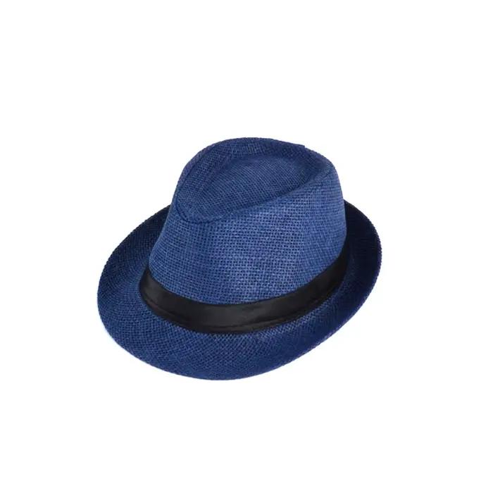 Chapeau de paille décontracté pour enfants, Fedoras pour garçons et filles, ruban Cowboy Jazz Cap, p