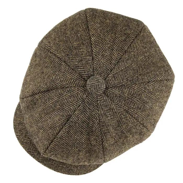 BOTVELA laine Tweed casquette gavroche à chevrons hommes britannique Gatsby rétro chapeau pilote cas