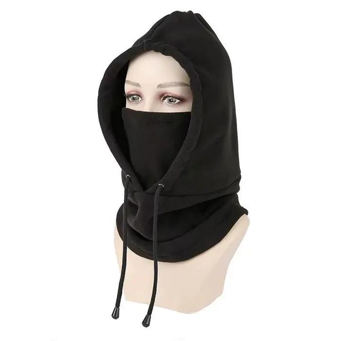 Mode hiver casquette chaude pour hommes femmes polaire cagoule chapeau couvre-tête cou chapeau moto