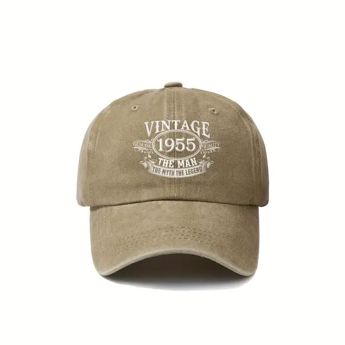 Casquette de baseball vintage 1955 The Man The Myth Legacy, design badge, texture délavée, unisexe,
