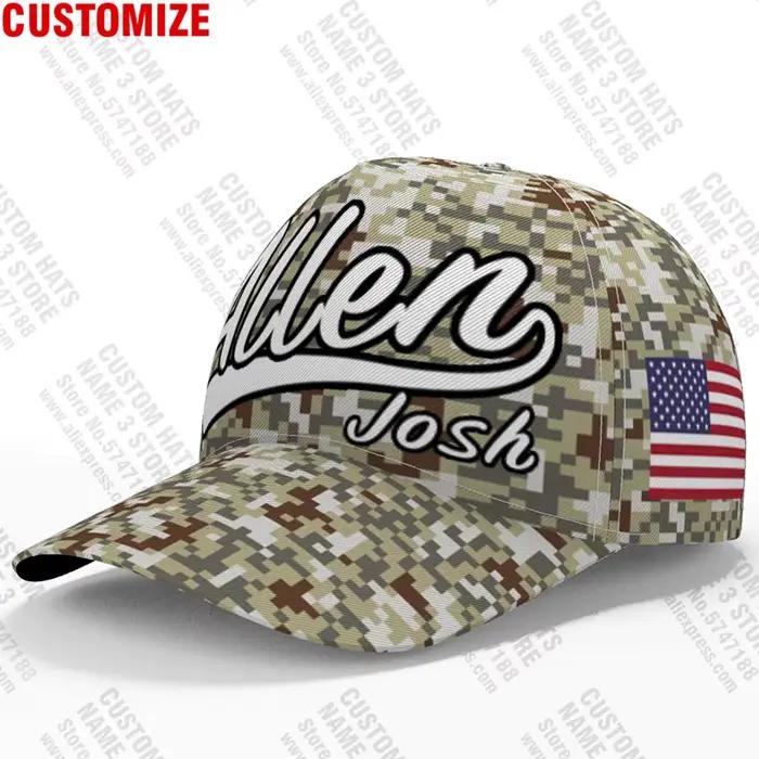 Casquette de baseball américaine Camo Free bt, nom, numéro, logo d'équipe, football, Allen, États-Un