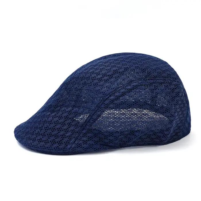 Bérets d'été respirants pour hommes, chapeau en coton et lin doux, coupe-vent, béret de rue rétro, c