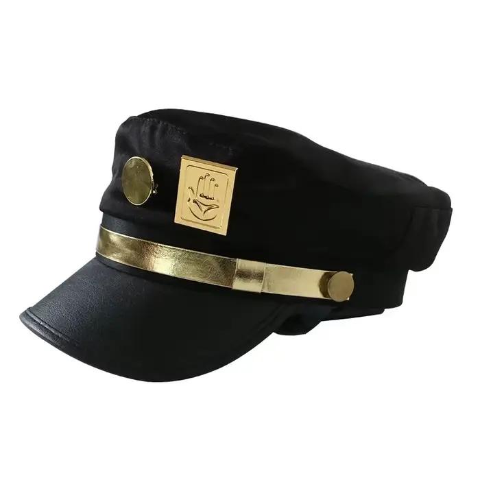 Casquette de cosplay unisexe pour adulte Kujo Jotaro de l'anime JoJo's Bizarre Adventure avec badge