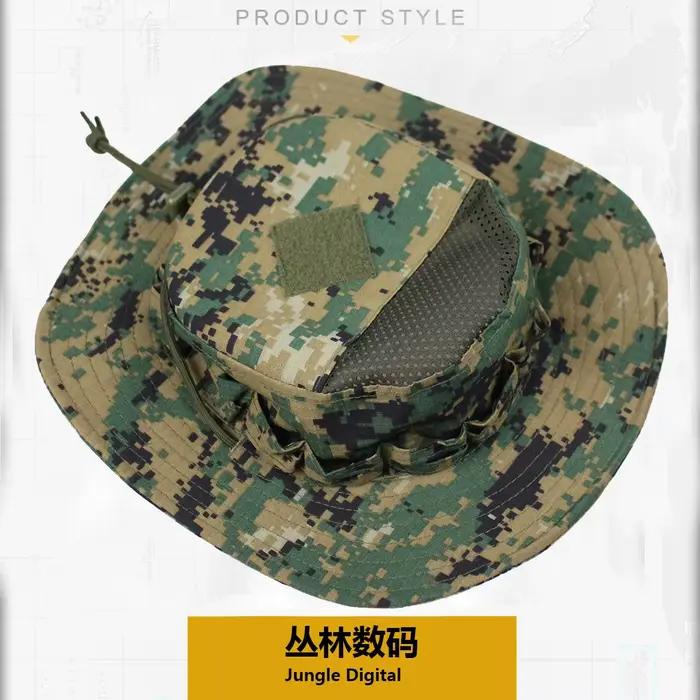 Nouveau Chapeau Camouflage Tactique à Large Bord Rond pour l'Été, Idéal pour l'Alpinisme, le Camping