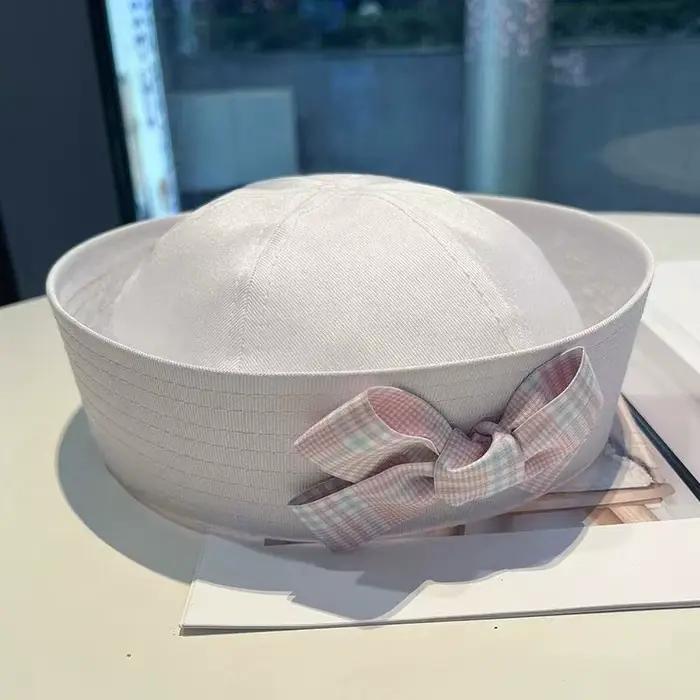 HongLuan Chapeau de marin rose/blanc/bleu pour la plage, chapeaux de capitaine pour femme d'Hallowee