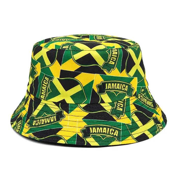 Bocca Jamaïque seau chapeau drapeau Panama pêcheur chapeaux hommes femmes drapeau National imprimer