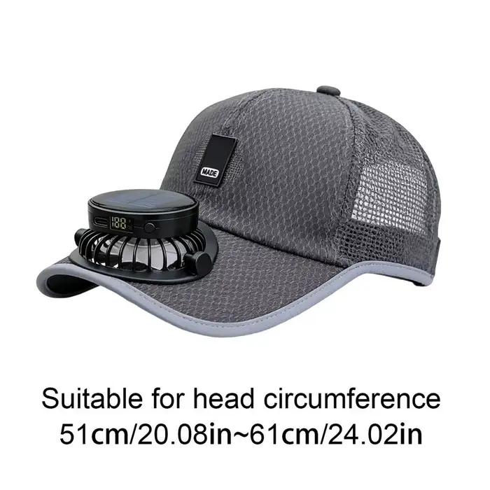Chapeau avec ventilateur USB rechargeable, souffleur de vent, chapeau de soleil à large bord avec ve