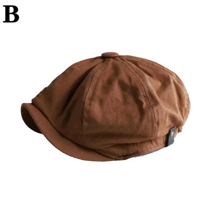 Hommes rétro béret chapeau britannique mélange de laine Vintage chevrons Tweed hommes décontracté ga