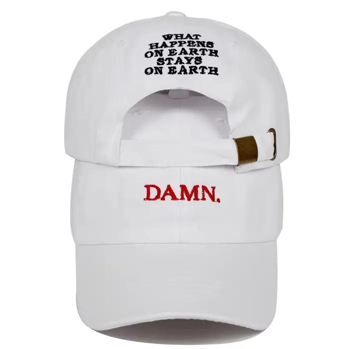 Unisexe Printemps été DAMN Chapeaux Brodé Terre Papa Chapeau Hip Hop casquette Kendrick lamar Rappeu