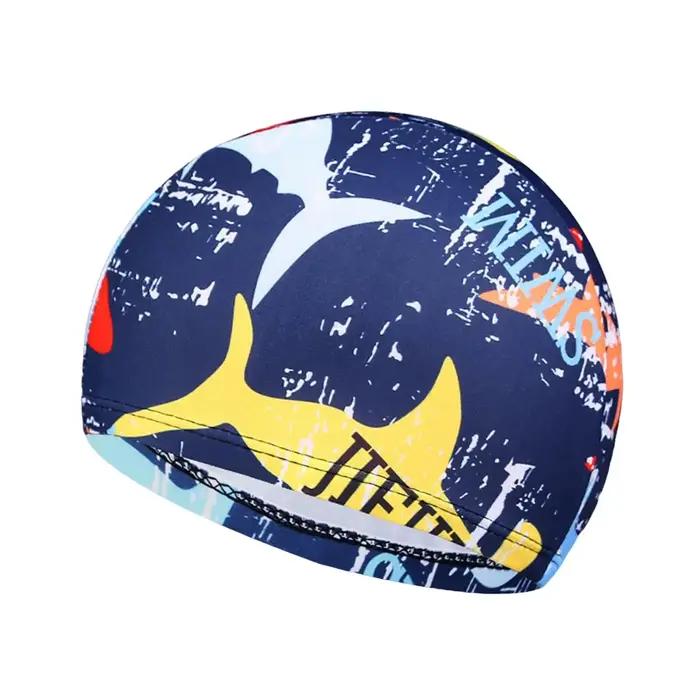 DIZETION Bonnet de bain avec protection auditive et motif antidérapant imprimé feuilles pour adultes