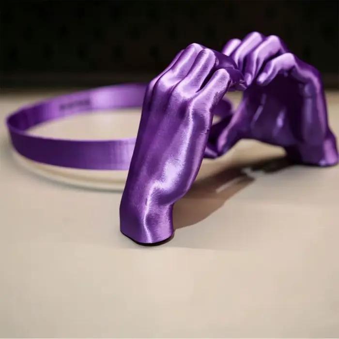Chapeau de soleil 3D imprimé avec mains en forme de cœur amusantes, bandeau pare-soleil détachable,