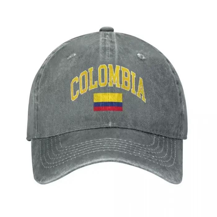 Casquettes de baseball drapeau colombien vintage effet vieilli, casquette snapback réglable pour hom