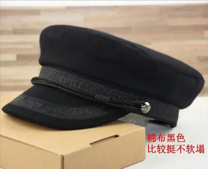 Casquette marine grande taille, chapeau plat à petite tête, chapeau militaire en feutre, laine pour