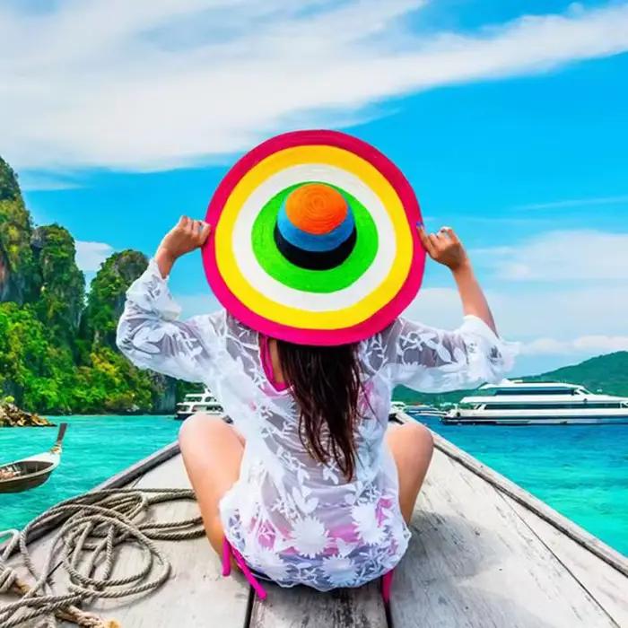 Chapeau de soleil surdimensionné à large bord de 70cm, grande Protection UV pour voyage, Chapeaux de