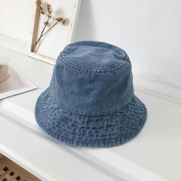 Chapeau de soleil pour femmes, seau d'été tendance, respirant, en Denim, pour l'extérieur, pour la p