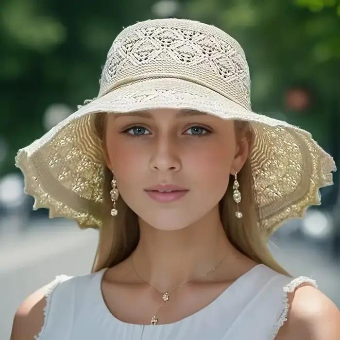 Nouveau chapeau d'été en paille version coréenne, chapeau de soleil anti-UV, chapeau de plage cool p