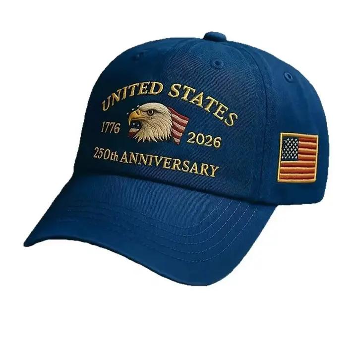 Casquette ABLECAP 250e Anniversaire USA, Casquettes de Baseball Patriotiques Brodé Aigle pour Hommes