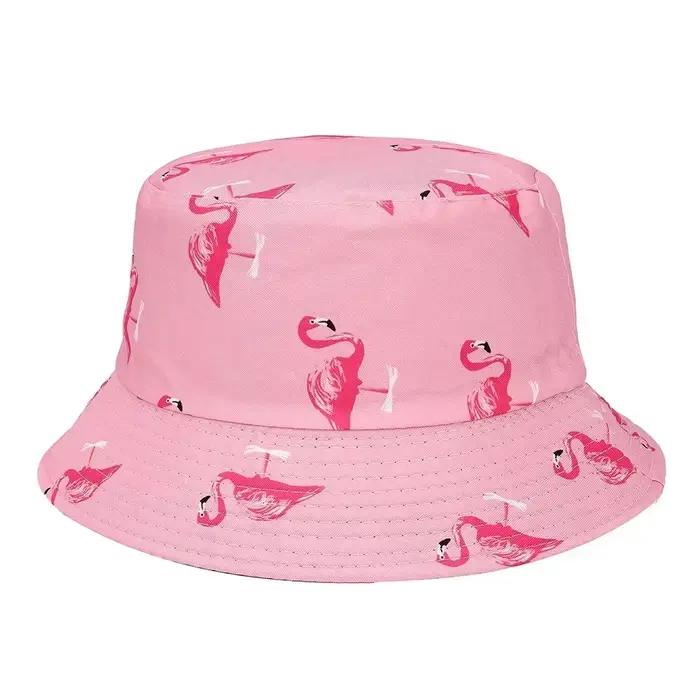 Panama seau chapeau pour hommes femmes été seau casquette flamant imprimé chapeau Bob chapeau Hip Ho