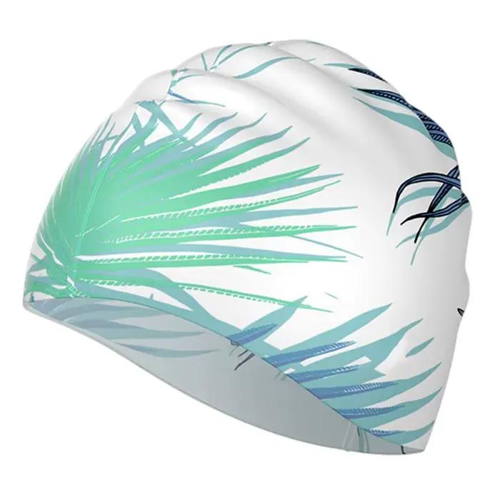 Bonnet de natation en Silicone pour filles, chapeau d'entraînement imprimé, imperméable, antidérapan