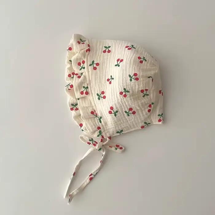 Bonnet floral mignon à volants pour nouveau-né, bonnets doux en coton, casquette de princesse, chape