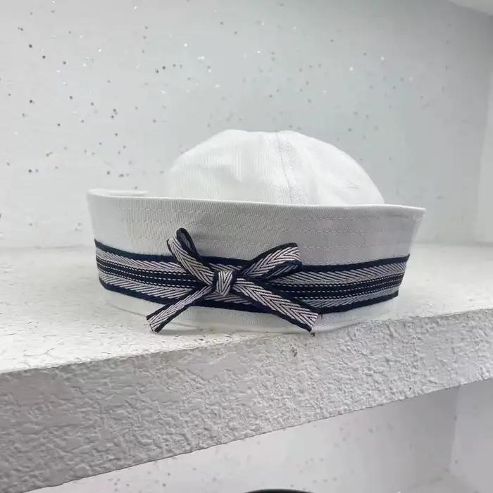 HongLuan Chapeau de marin rose/blanc/noir pour la plage, chapeaux de capitaine pour femme d'Hallowee